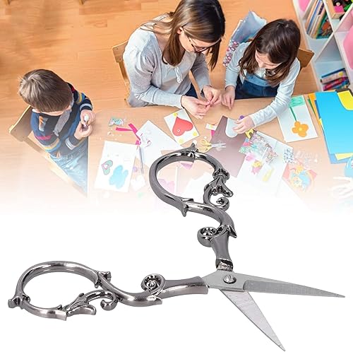 Miniatura 8 de Tijeras de costura europeas vintage Tijeras de flor de ciruelo Tijeras bordadas de acero inoxidable Tijeras para trabajo artesanal a medida (plata)