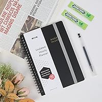 Vista 8 de Undated Daily Planner,MUIN 180Pages To Do List Notebook with Meal and Hourly Schedule for Women or Men ,Spiral Bound Appointment Journal,PVC