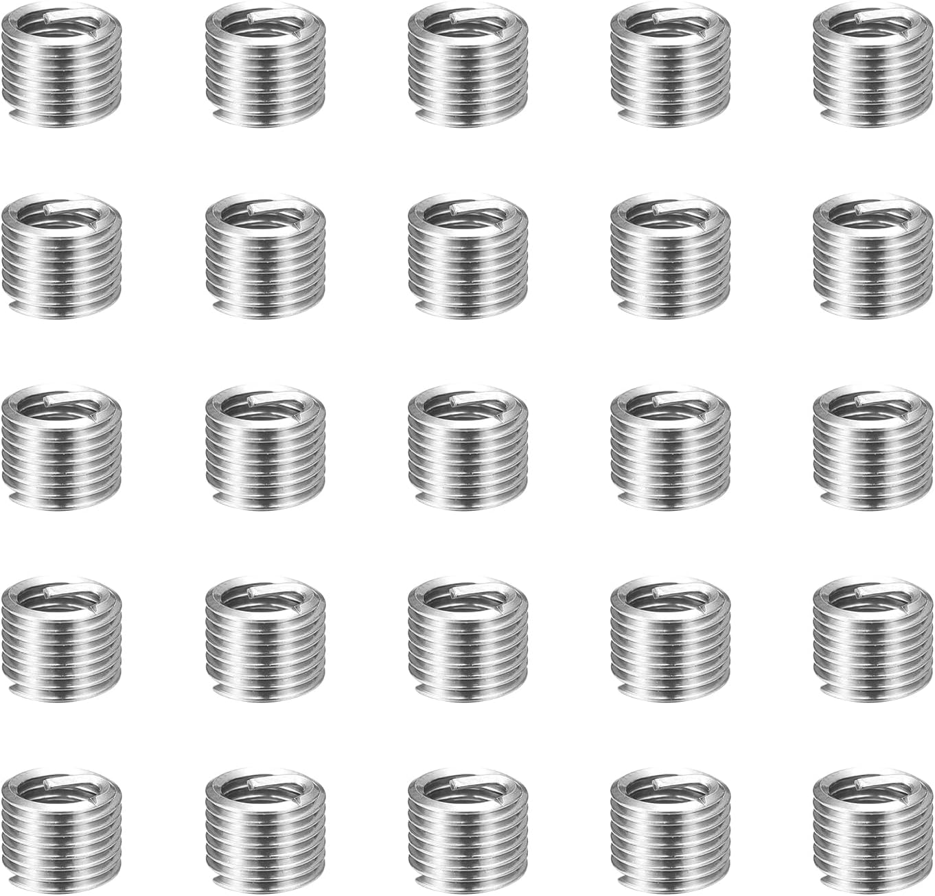 sourcing map 100pcs Wire Thread Repair Inserts M5 x 0.8 x 1.5D (7.5mm) Metric 304H Stainless Steel Helical Coiled Wire Screw Threaded Sleeve Sheath for Automotive Repairs