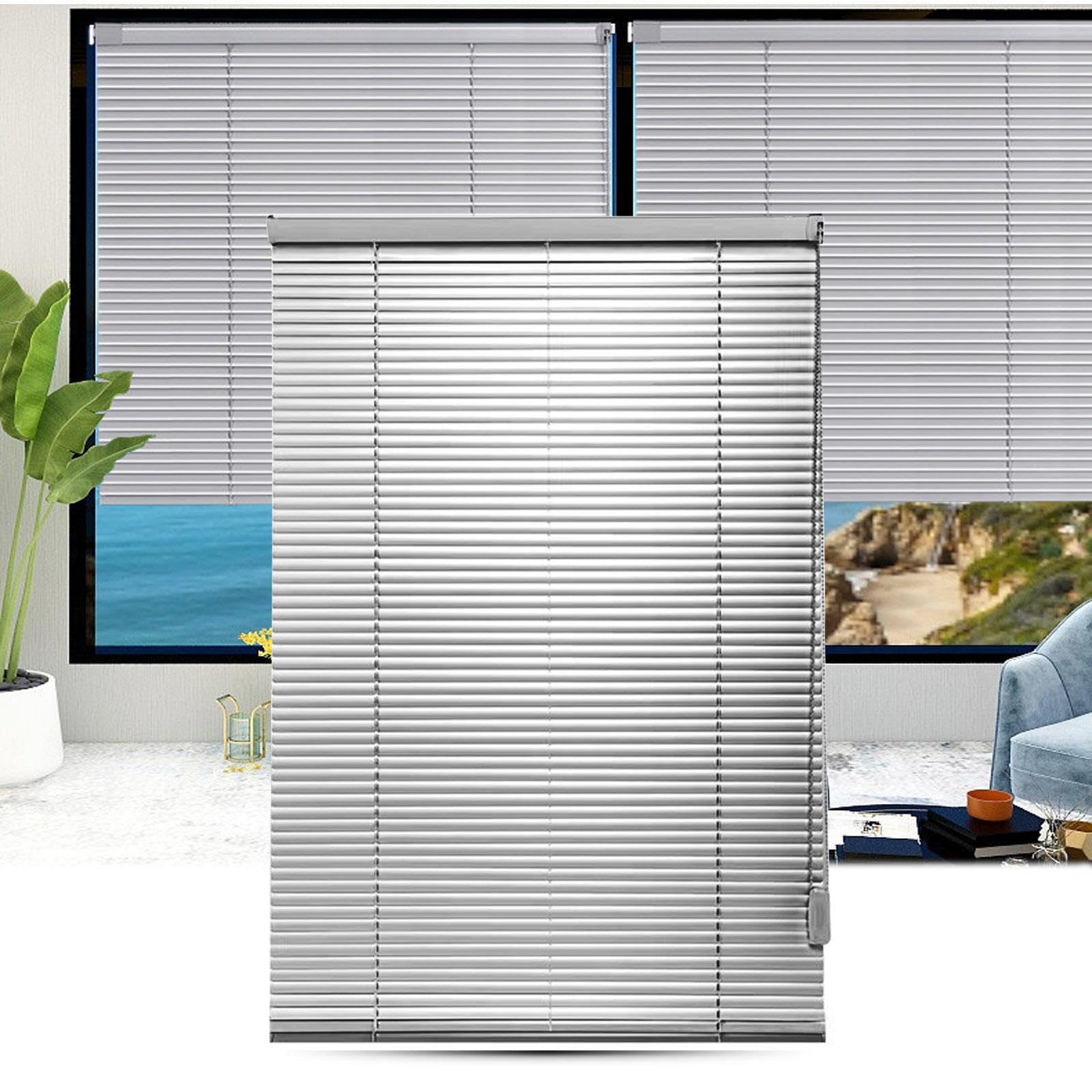 KOOEIN Aluminium Metal Venetian Blinds,45cm 60cm 80cm 90cm 100cm 105cm 110cm 120cm Wide Horizontal Blinds,Aluminium Blinds 25mm Slat,Anti-UV Light Adjustment Privacy Shutters,Grey-110x100cm/43x39.5in