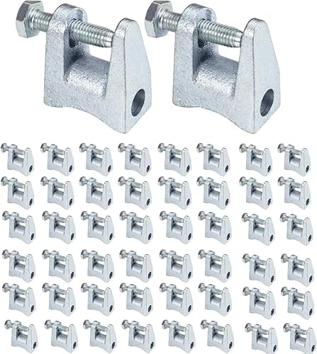 VENITOR Abrazadera de haz de plata premium, paquete de 20 abrazaderas de seguridad de hierro chapado en zinc de 1.57 pulgadas, adecuadas para