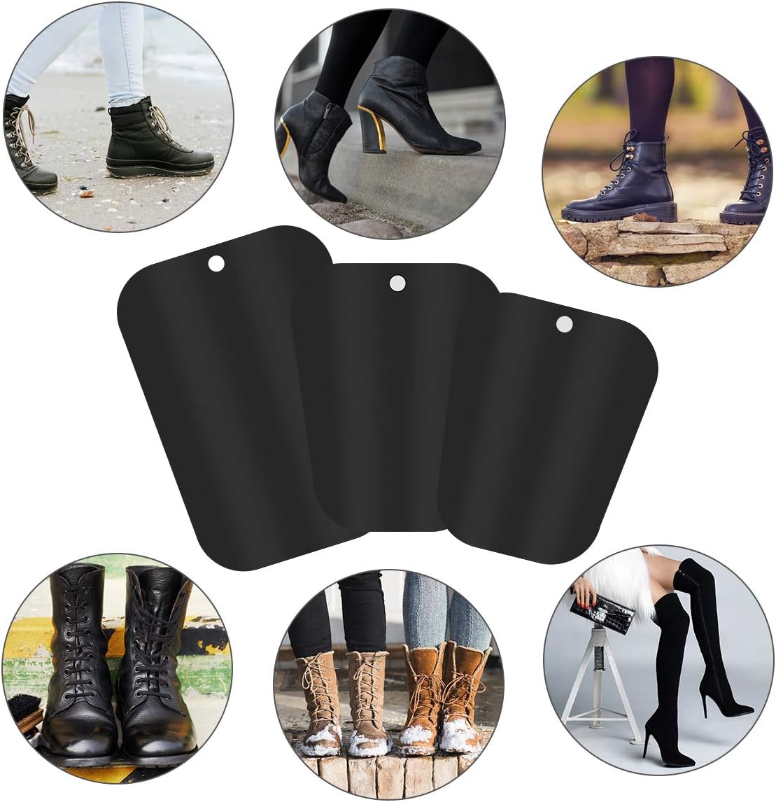 AHIER Boot Shapers - 12 Sheets for Tall Boots, 3 Sizes - 12/14/16in, Stand Up Inserts (6 Pairs)