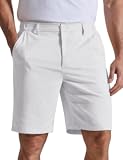 COOFANDY Pantalones cortos casuales para hombre de 9 pulgadas con cintura el&aacute;stica y parte delantera plana &vert; Tela de mezcla de lino de alta calidad&comma; ligera&comma; transpirable&comma; agradable al tacto&comma; pierna recta&comma; ropa de playa de verano