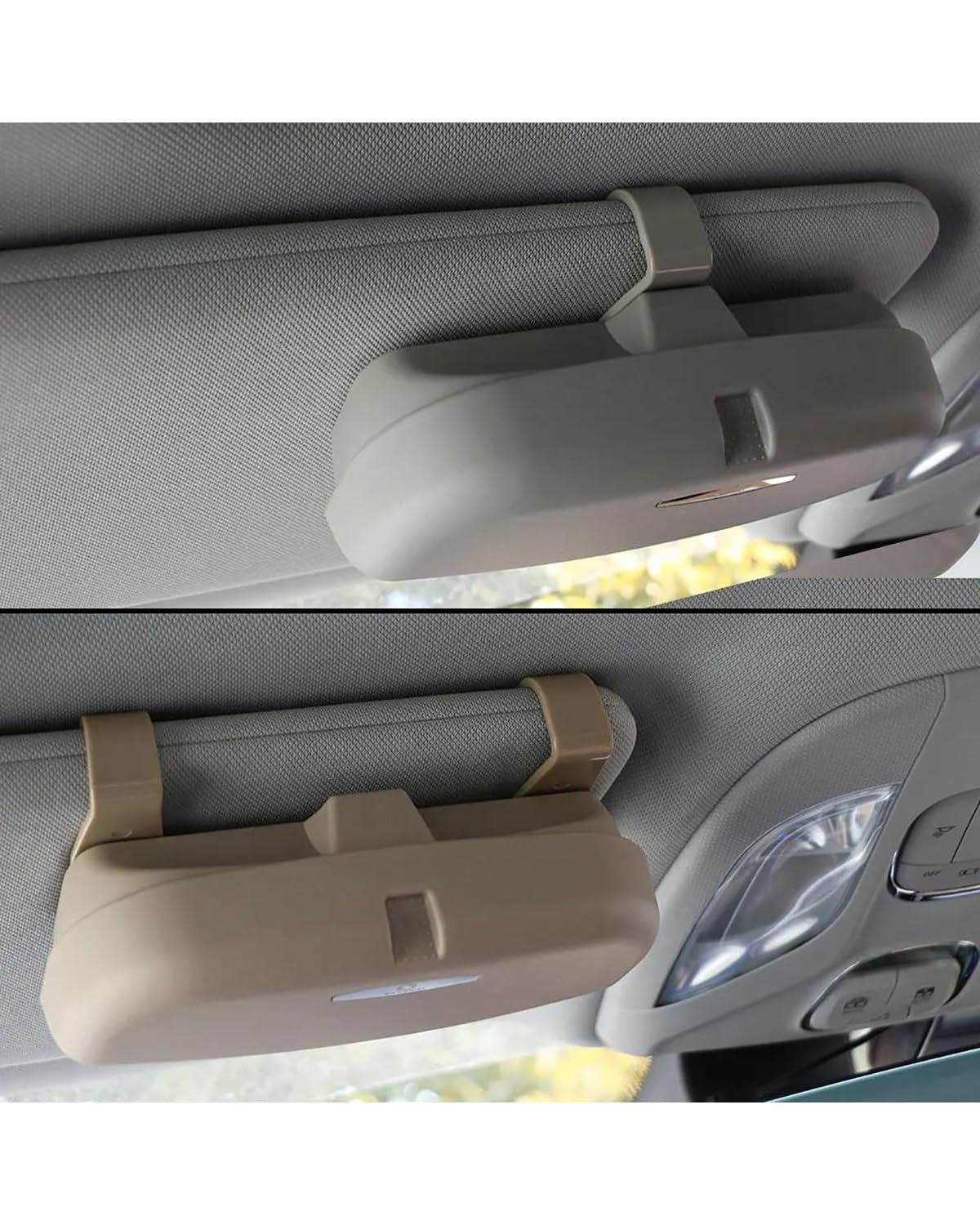 Étui à Lunettes de Soleil pour Voiture, Clip pour Lunettes de Vue, étui à Lunettes en ABS, Accessoire pour Pare-Soleil de Voiture, Porte-Lunettes de Soleil (Boucle Simple Noire)