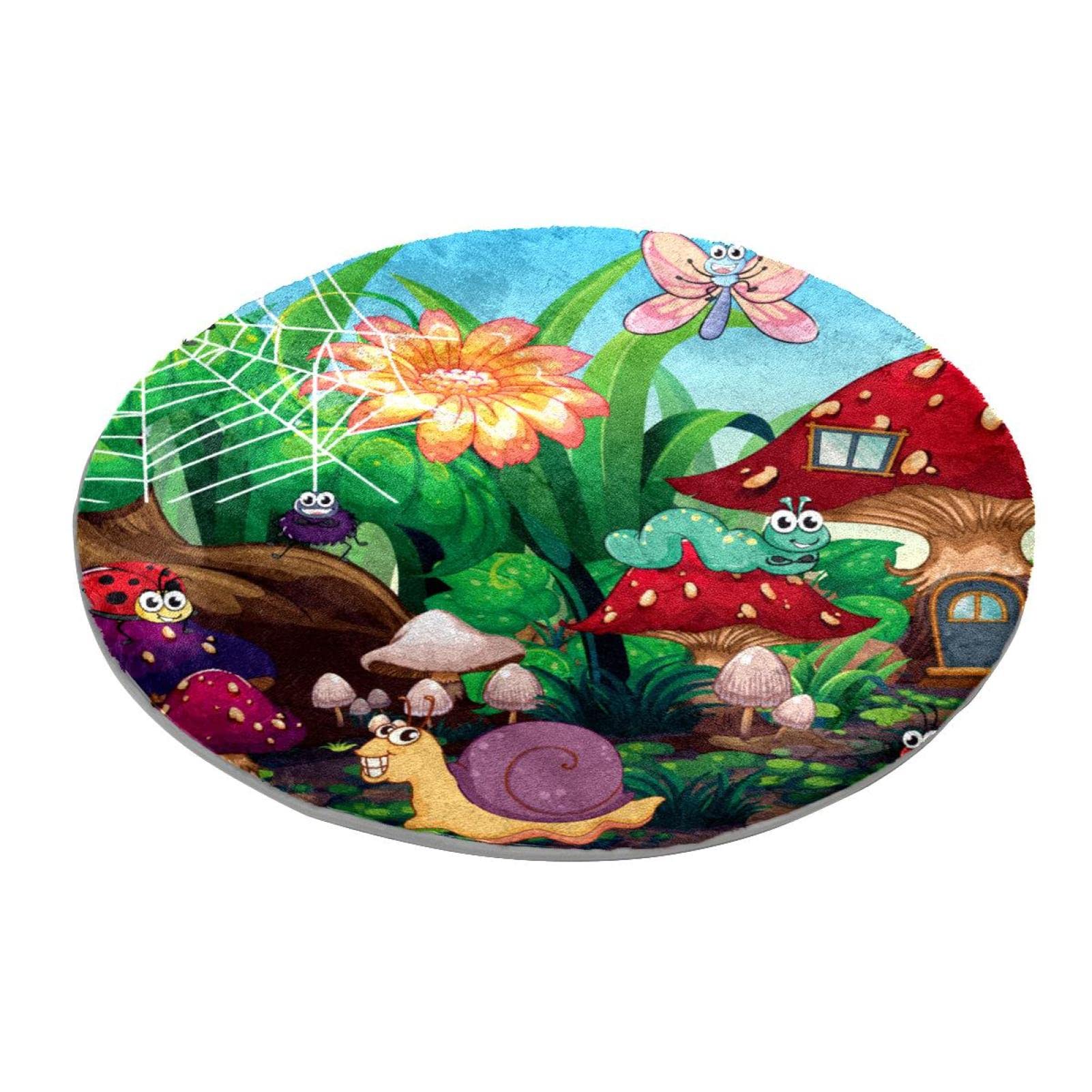 Tapis rond anti-insectes chambre salon étude et espace de jeu enfant