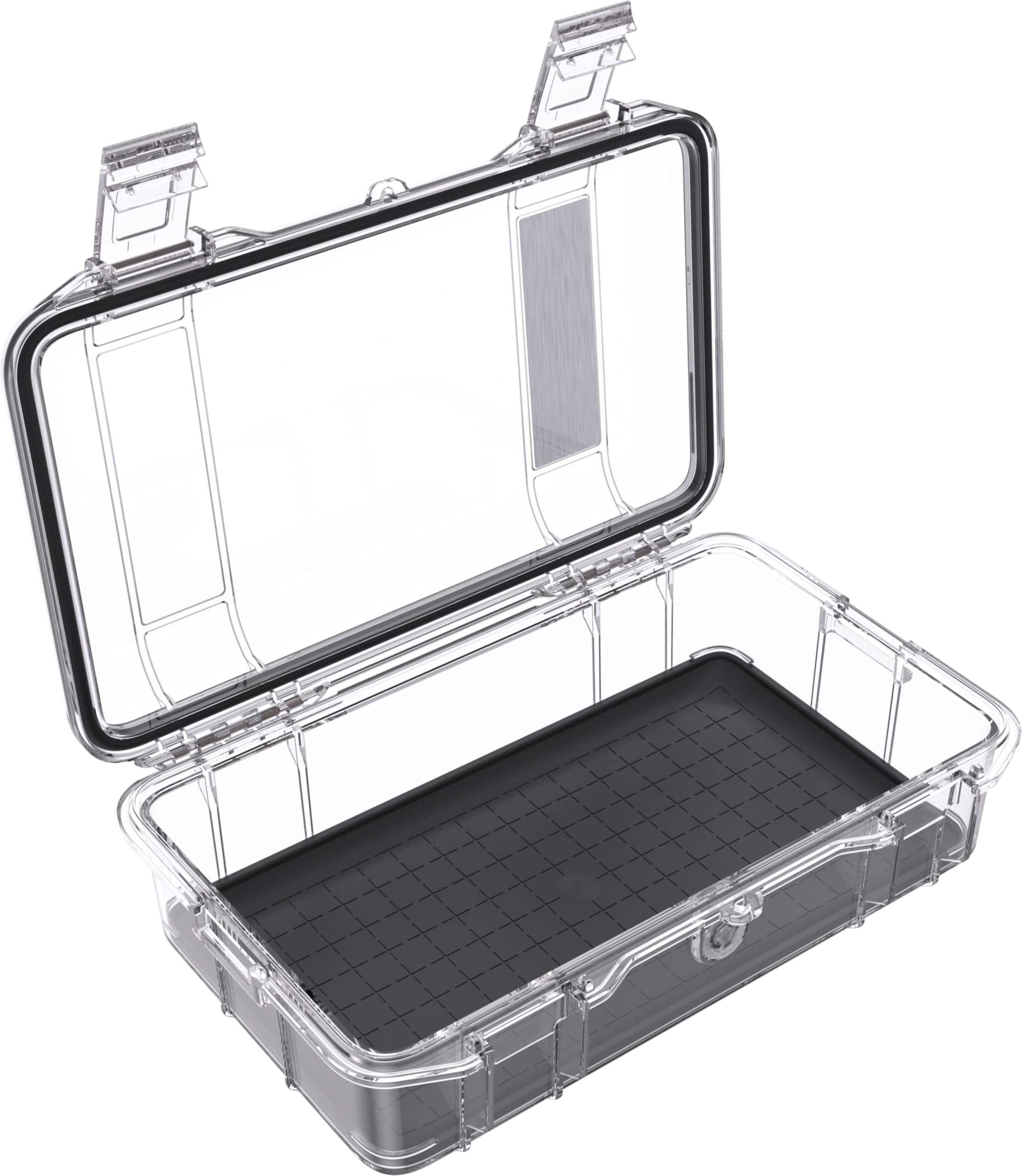 PELI M60 Micro Case – Protezione compatta per attrezzature di valore e utensili compatti; Resistente all’acqua, alla polvere e agli urti; Volume 2 litri; Colore: NERO/TRASPARENTE