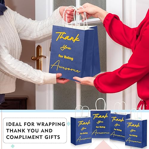 Miniatura 5 de Sweetude 48 bolsas de regalo de agradecimiento con asas, bolsas de papel de regalo de agradecimiento a los empleados, bolsas de papel de