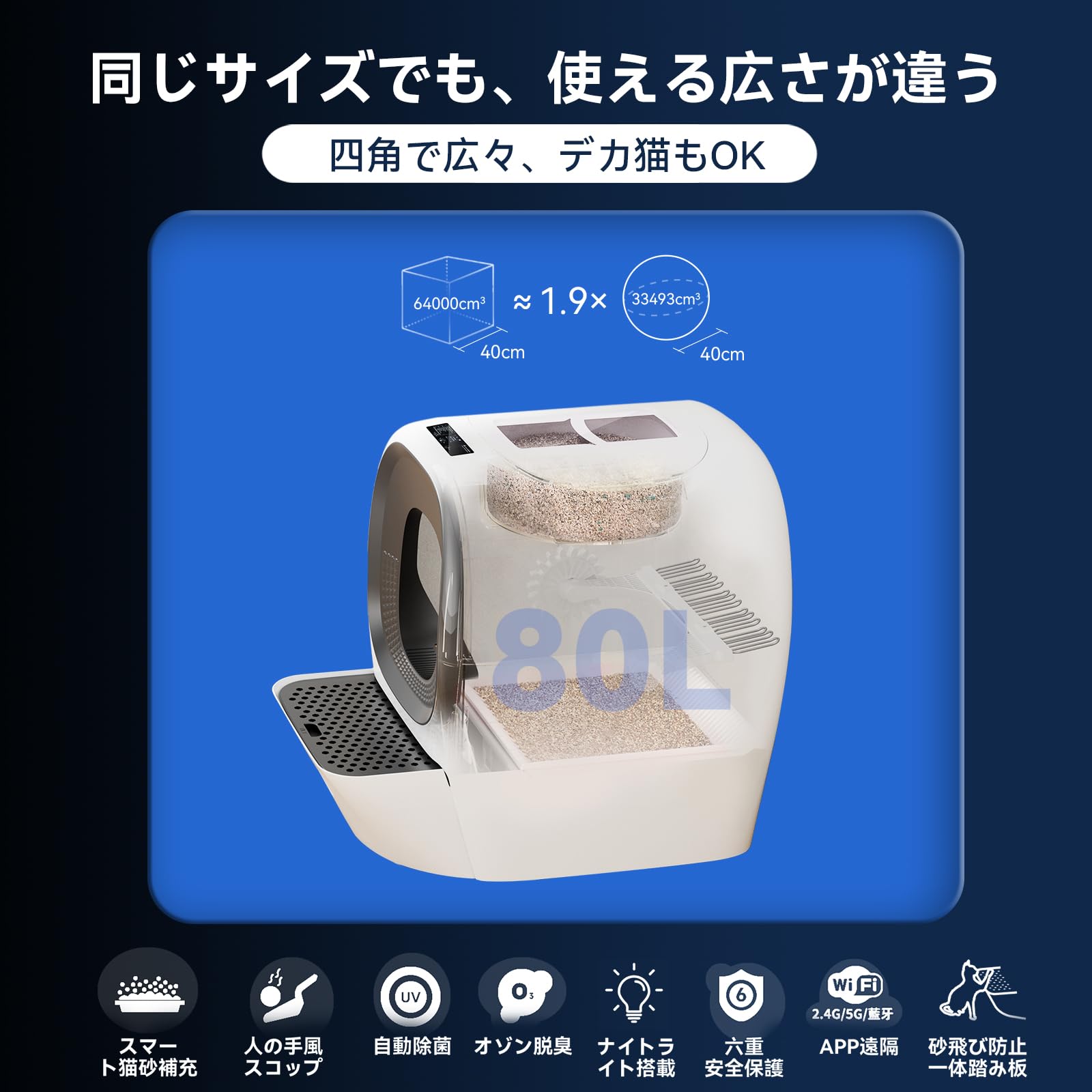 LALAHOME RealScooper PRO 猫用トイレ 全自動 Amazon | LALAHOME 全自動スマート猫トイレ RealScooper Pro