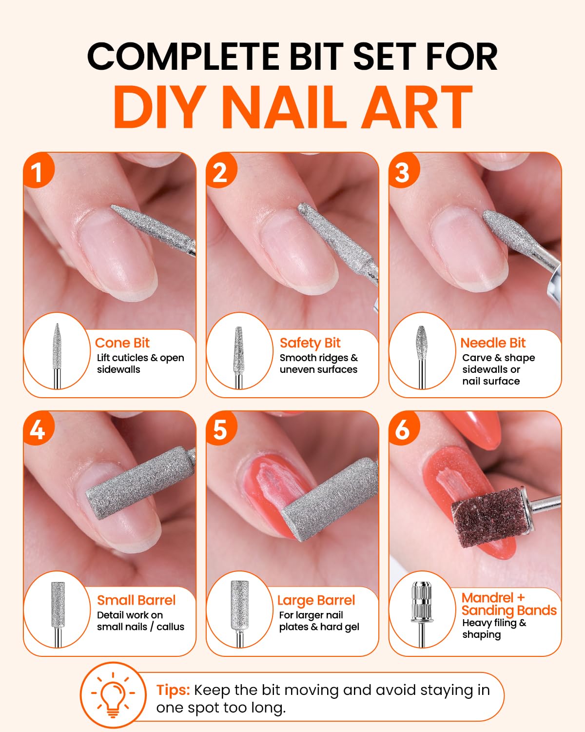 Makartt Kabelloser Nagelbohrer - Elektrische Nagelfeile 35000 Tragbare Elektrische Nagelbohrmaschine Kit Nagelfeile Efile Set für Acrylgelnägel mit Bits Schleifbänder Weiß