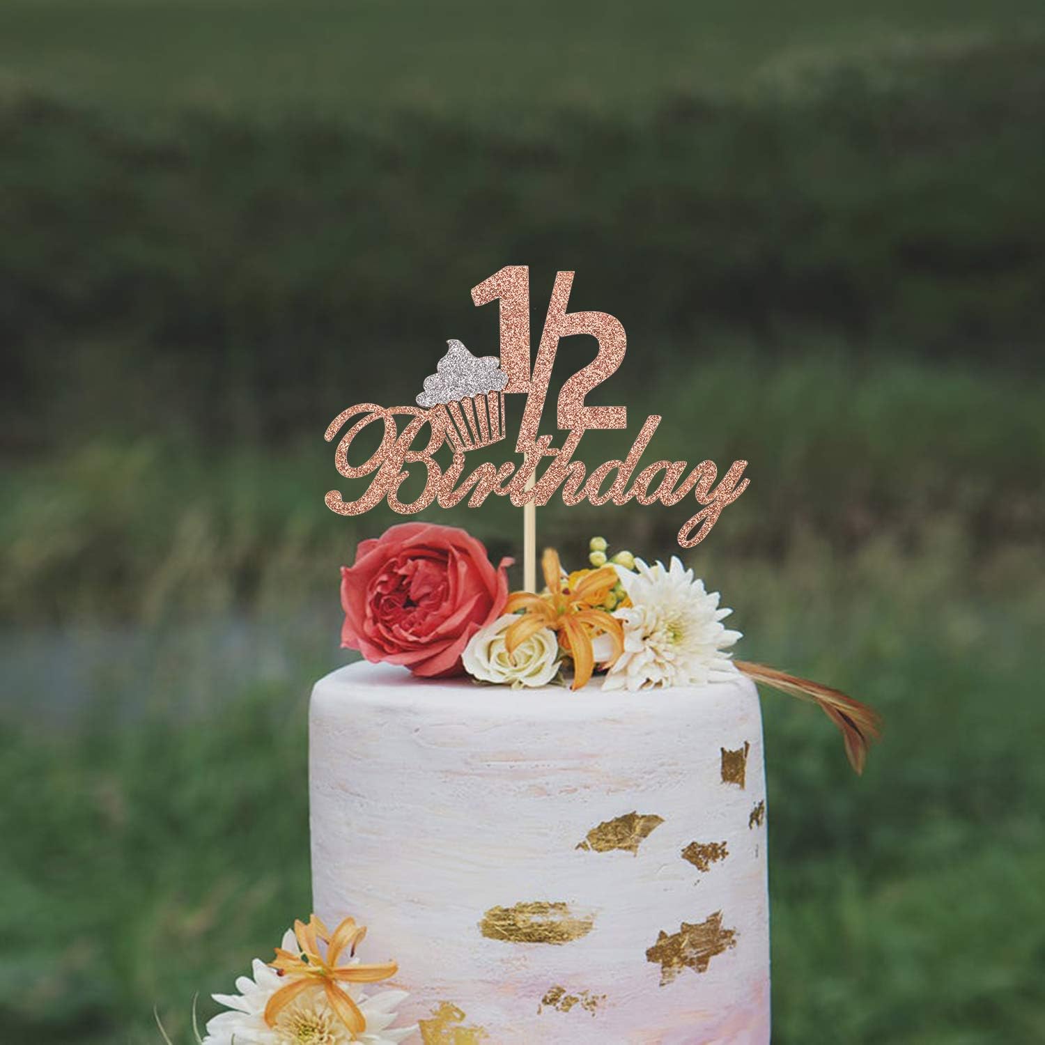 Buy Glitter 1 2 Birthday Cake Topper For Baby S Half Year Old Birthday Party 6 Months First Birthday Baby Shower Half Year Anniversary Party Decorations Rose And Silver Online In Vietnam B08bljtcgr
