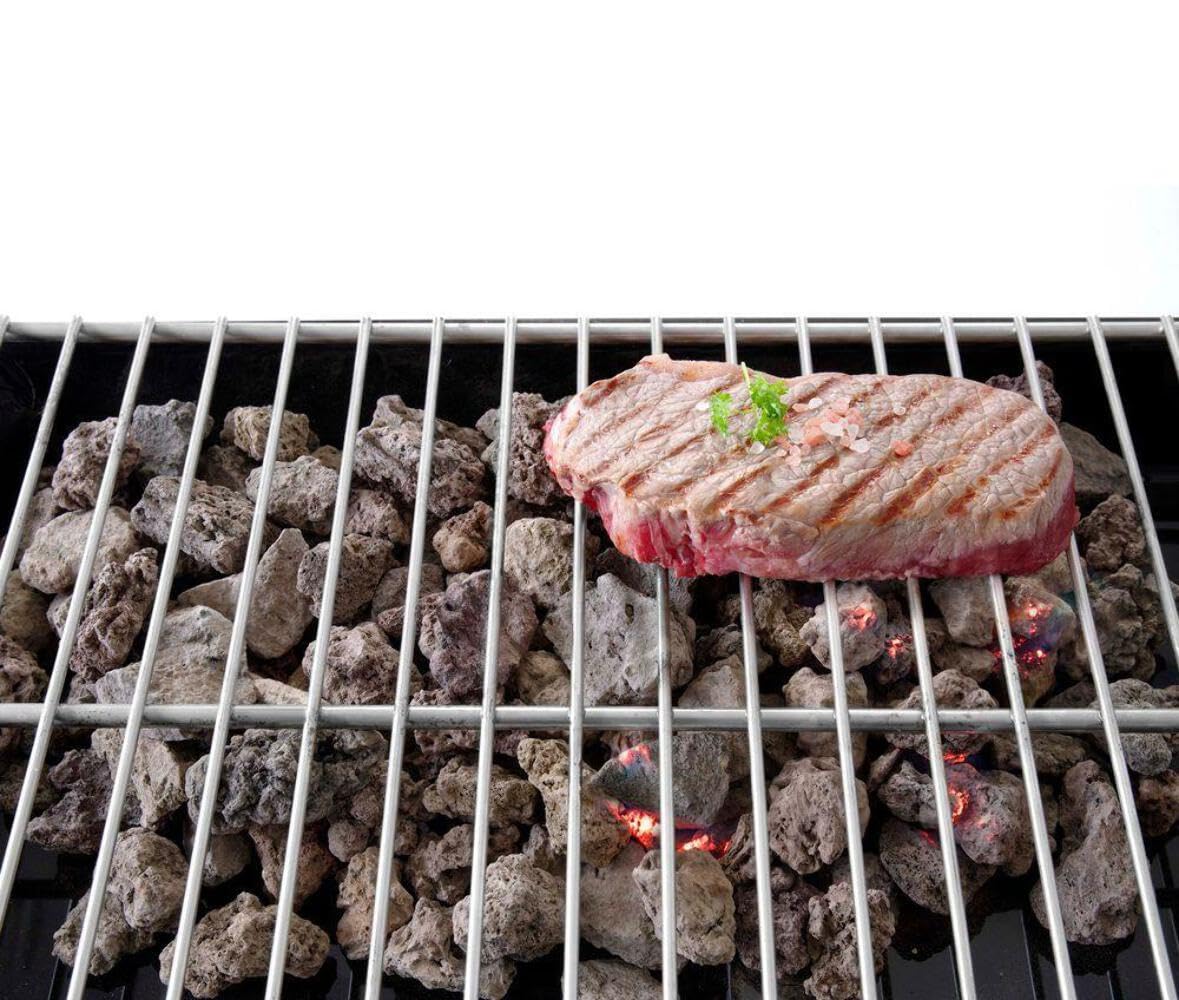 HENDI Pierres de Lave, Gros/Grand, pour Différents Types de Grills et Barbecues à Gaz, Roche Volcanique Naturelle, Pierre Réfractaire, Sac de 5 kg