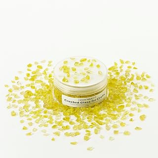 Yellow Broken Glass Transparent Glitter Sprinkles,3-6mm Mini Crushed Glass Irregular Blunt,Used in Nail Art Phone Case Candlestick Decor,and Mosaic Painting, Craft Making Bead (100g)