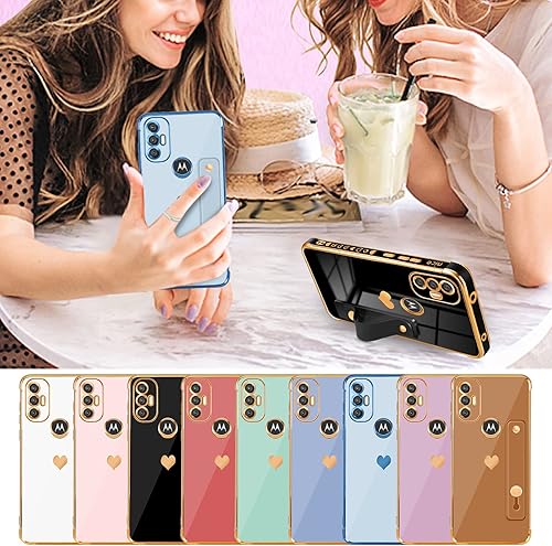 Miniatura 4 de Likiyami Funda 3 en 1 para Motorola Moto G Power 2022 con diseño de corazón para mujeres y niñas, bonita, de lujo, bonita con soporte, cubierta