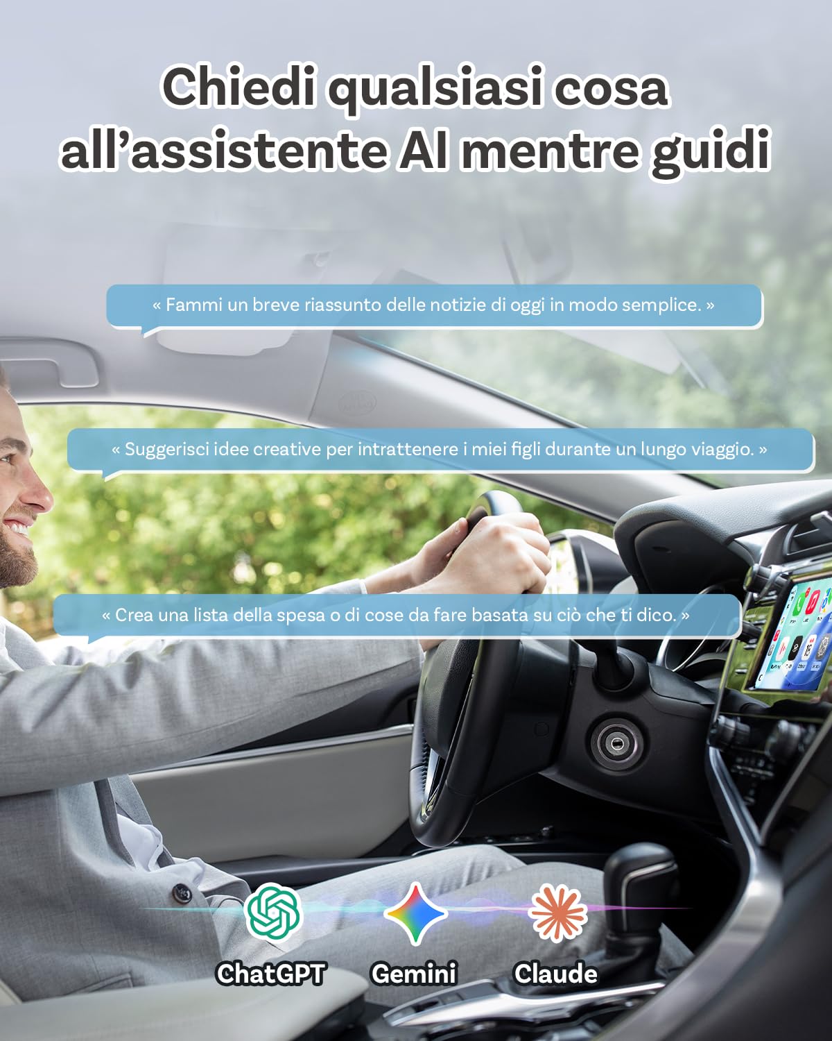 OTTOCAST 2 in 1 Wireless CarPlay e Android Auto Adattatore, Mini Nova 2026 Adapter Senza Fili Ultra-Compatto, Supporta ChatGPT Gemini (iOS 26.3+), Plug & Play per Auto con CarPlay/Android Auto Cablato