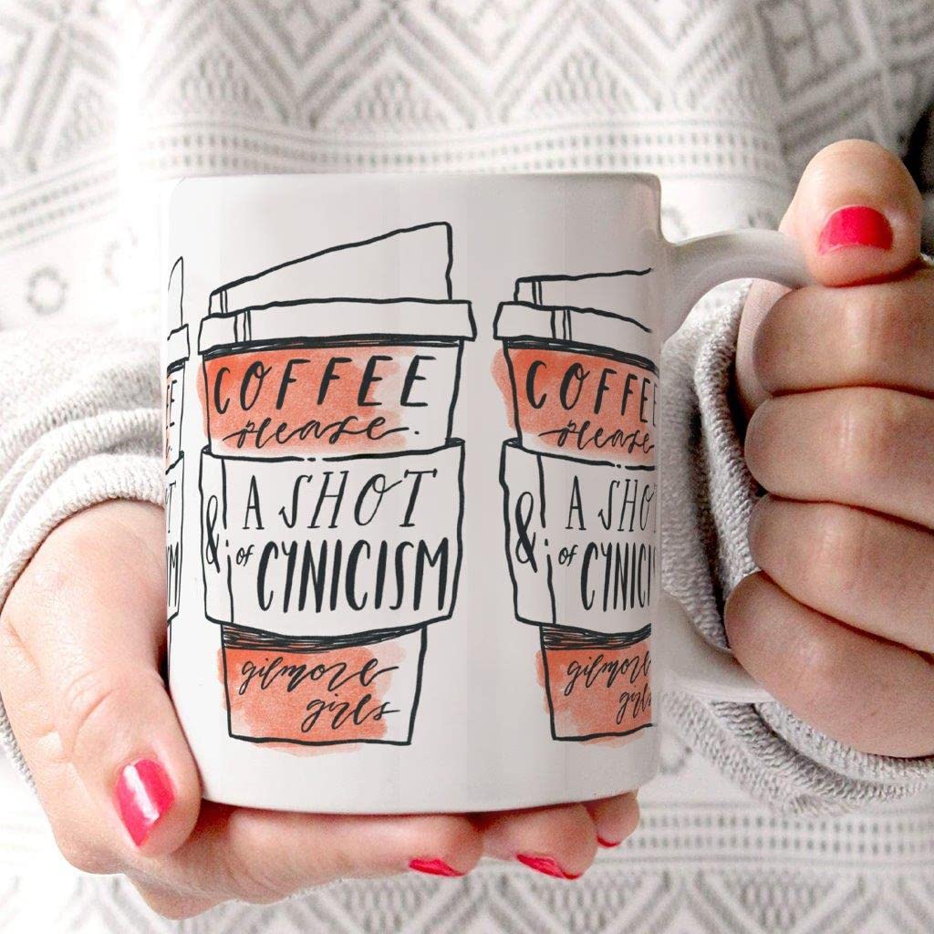 Trend Setters Gilmore Girls – A Shot of Cynicism – Una taza de café de cerámica de 11 onzas – Producto oficial – Perfecto para regalar o coleccionar