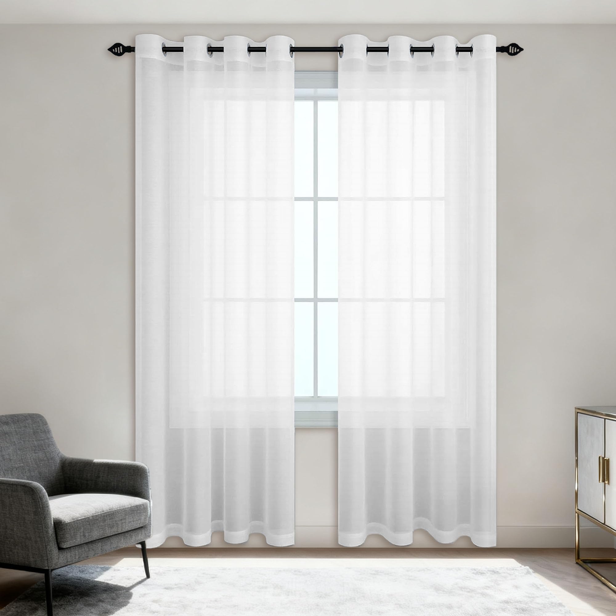 Voilages anti UV pour bloquer le soleil et protéger le mobilier du salon