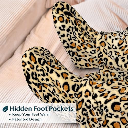 Miniatura 9 de PAVILIA Manta Sherpa con mangas y bolsillo para el pie para mujeres, hombres y adultos, manta de forro polar con mangas, manta para acurrucarse,