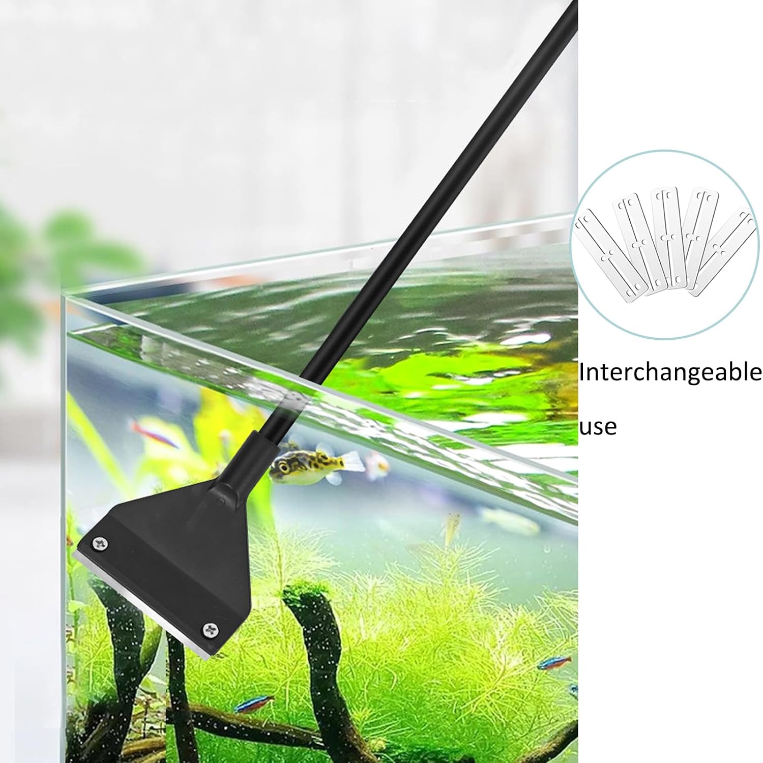 7 in 1 Aquarium Cleaning Tool Kit Betta Fish Tanks Cleaning Accessories Set Includes Seaweed Scraper with Handle, Sponge Brush, Fishing Net and Pump Brush