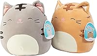Vista 1 de Squishmallows Mystery 8-Inch Cat Receive 1 Plush - Orange or Grey Cat - Official Jazwares - Collectible Soft & Squishy Kitty Stuffed Animal Toy