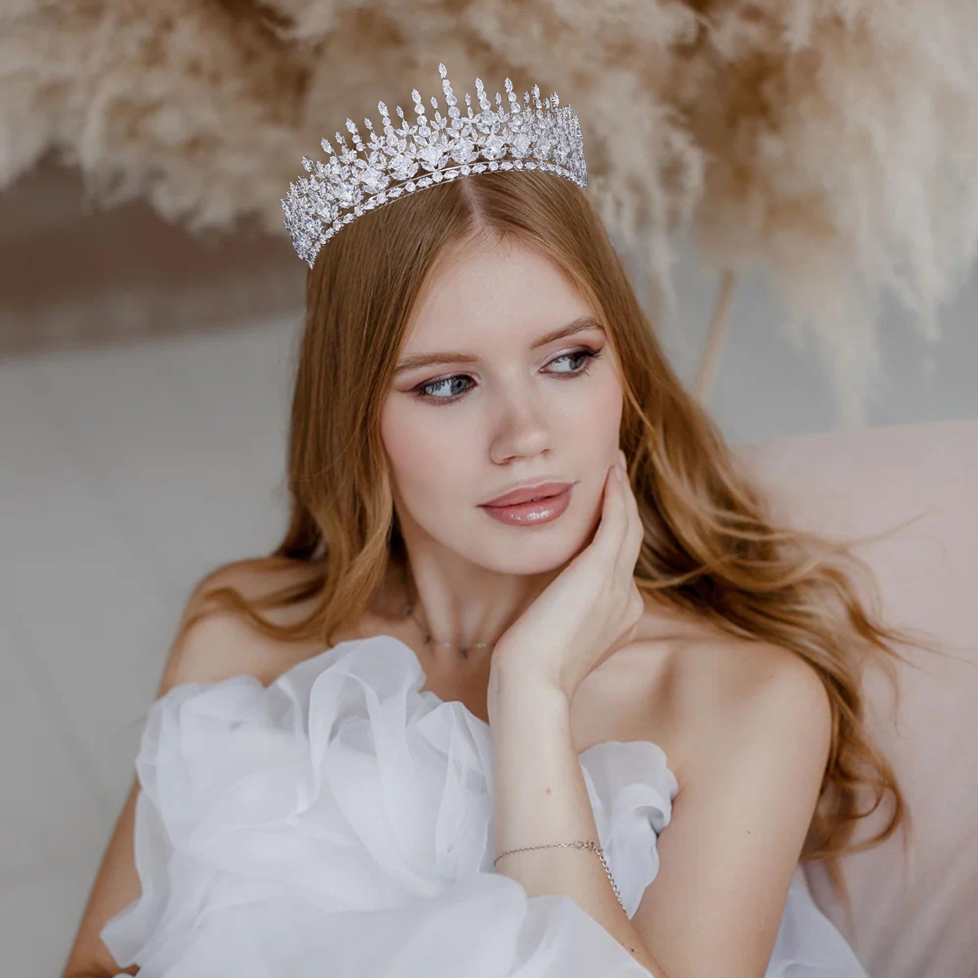 Amazon.com: Aoligrace Tall Full Cubic Zirconia Tiaras  display picture 1