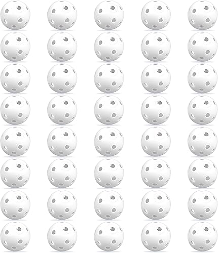 XIPEGPA Pelotas de golf de práctica de 1.614 in de plástico de flujo de aire hueco, campo de conducción, práctica de columpio, uso en interiores y