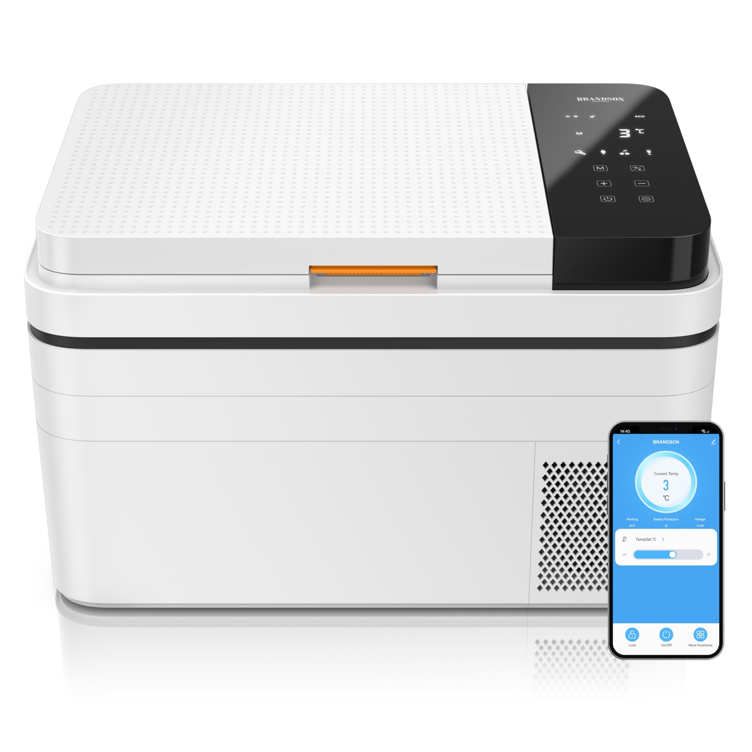 Brandson - Kühlbox elektrisch mit Kompressor – 30 Liter – App Steuerung Bluetooth Tuya Smart – Autokühlbox - 230 V und 12/24 V Gefrierbox Gefriertuhe bis -20°C – ECO Modus – Auto Camper LKW