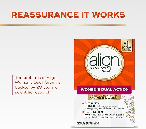 Miniatura 7 de Align Probióticos, de doble acción para mujer, probióticos para mujeres, probióticos multicepa con árbol casto, apoya la salud femenina*, alivia la