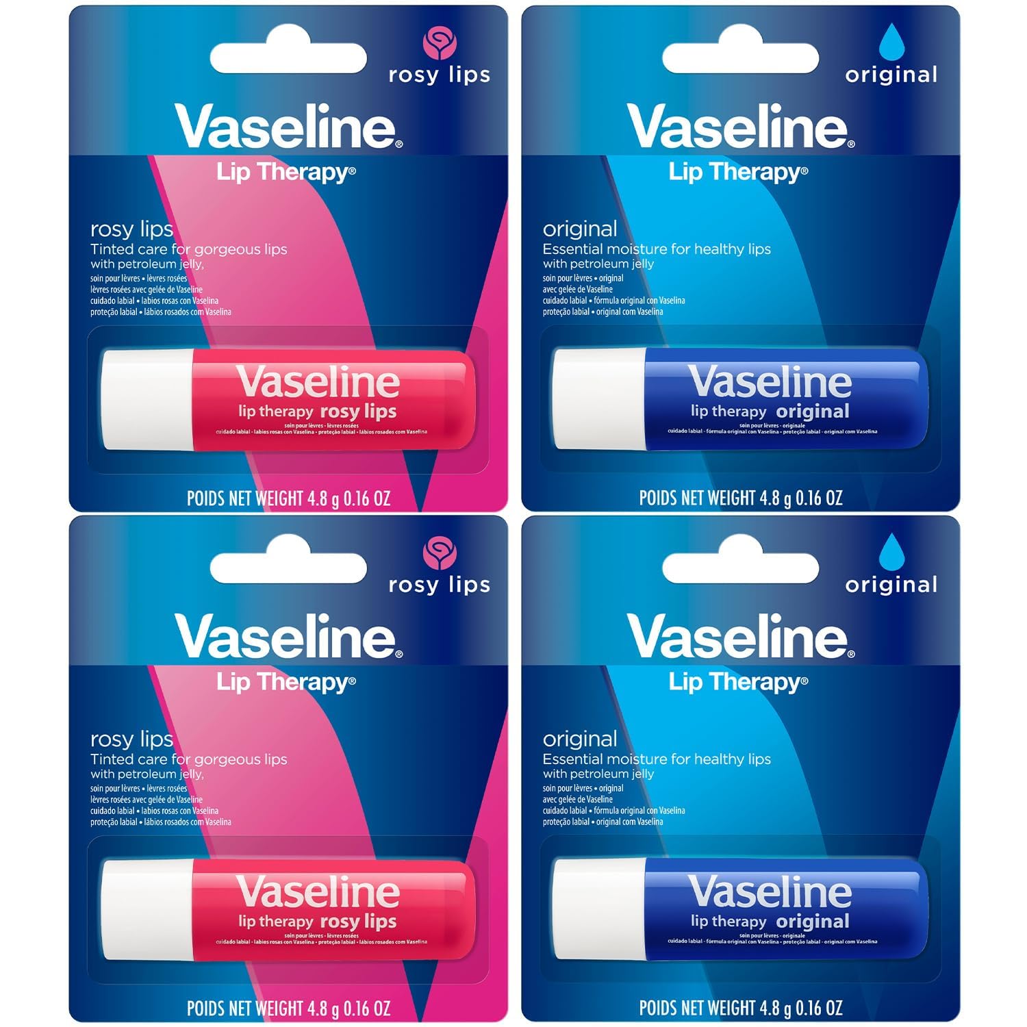 Vaseline Lip Therapy Moisturizing Lip Balm Variety Pack