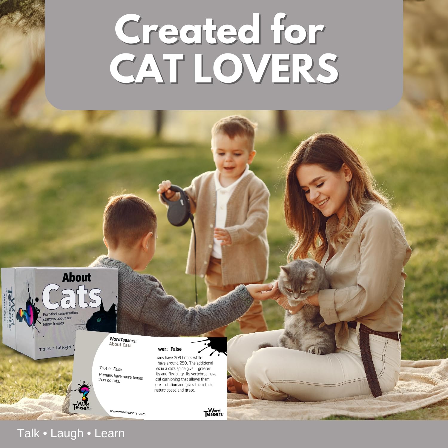? WORD TEASERS - Cat Trivia Game for All Ages - Funny Cat Facts - 150 Cards - Image 4