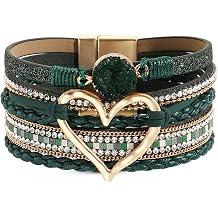 Leather Wrap Bracelet Boho Woodland Bangle for Women