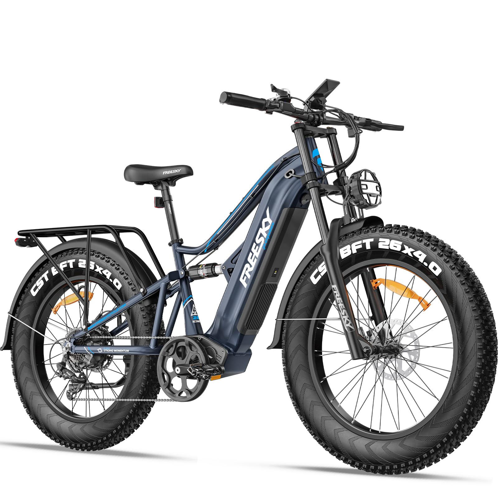 FREESKY 2000W Electric Bike with BAFANG Motor & 48V 30Ah Battery, 35MPH Max Speed, 120 Miles Range, Full Suspension Mountain Ebike for Adults, 26