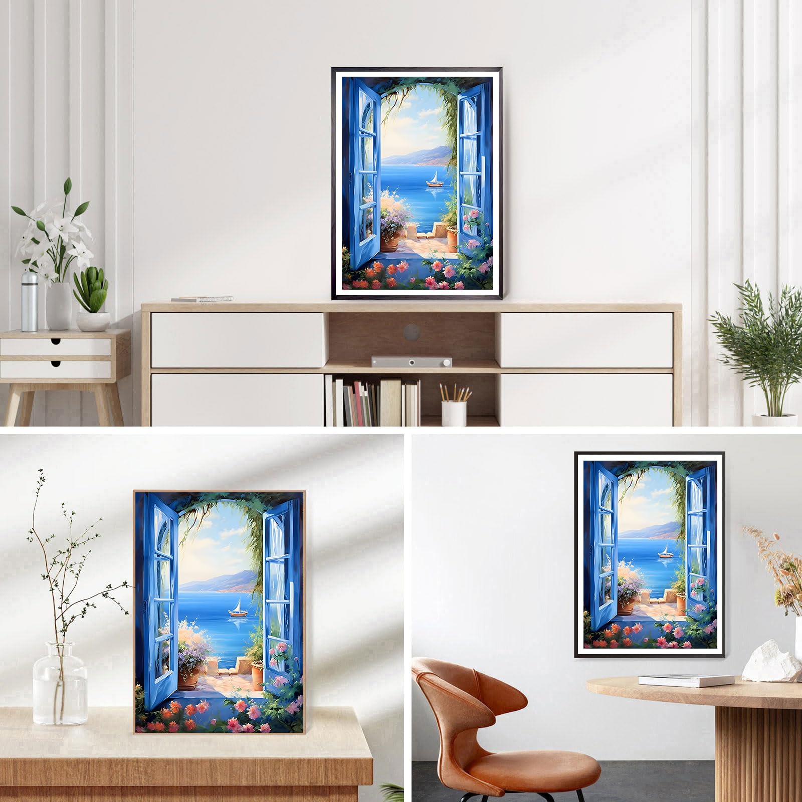 Lot de 4 peintures diamant 3D Ai - Motif cœur rose - 30 x 40 cm - Pour adultes