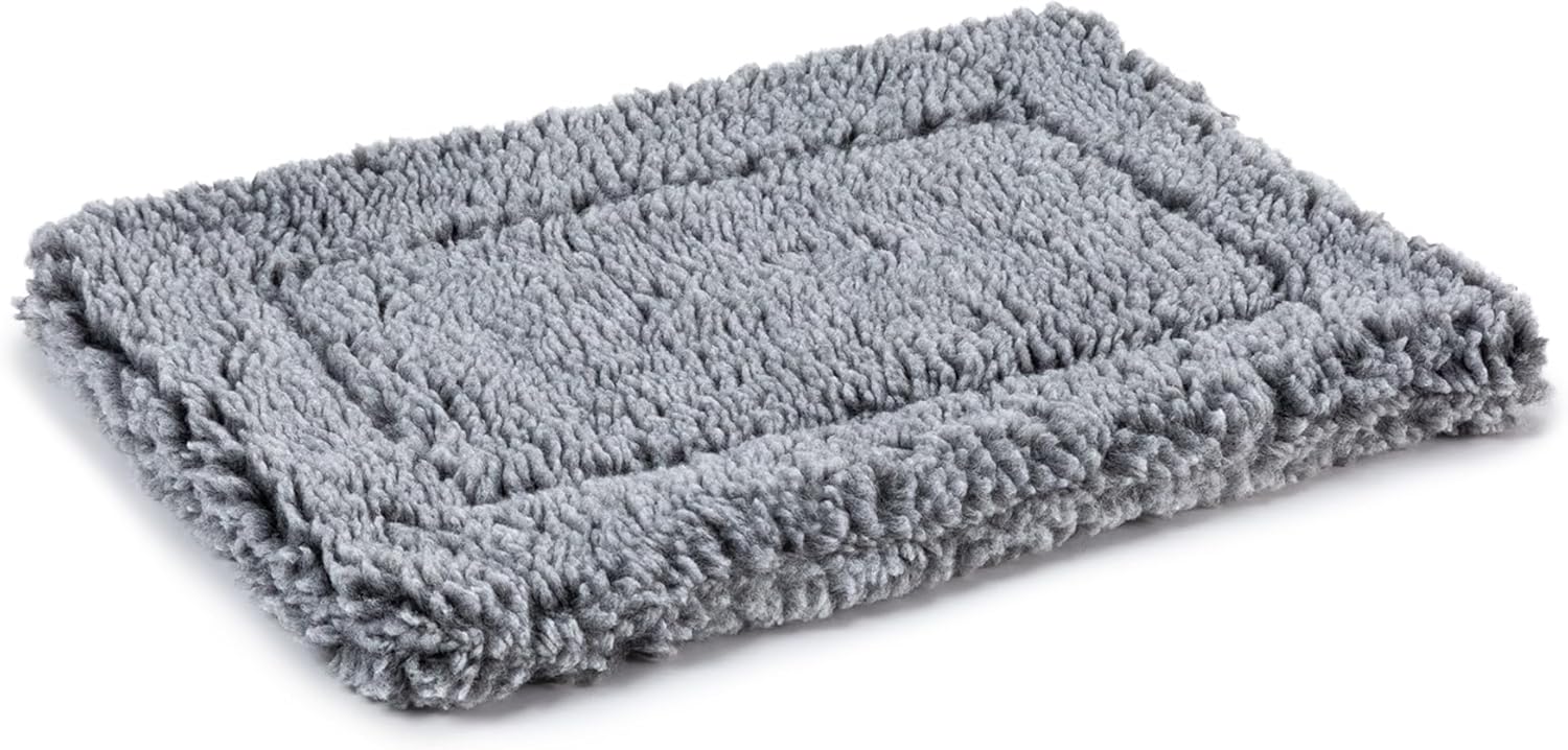 Stoutwool Indestructible Dog Bed – Fluffy Chew Proof Dog Crate Pad – Tough Kennel Pad for Aggressive Chewers – Washable, Ideal for Toy Breeds & Fits 18-Inch Crate – 17″x11″, Charcoal