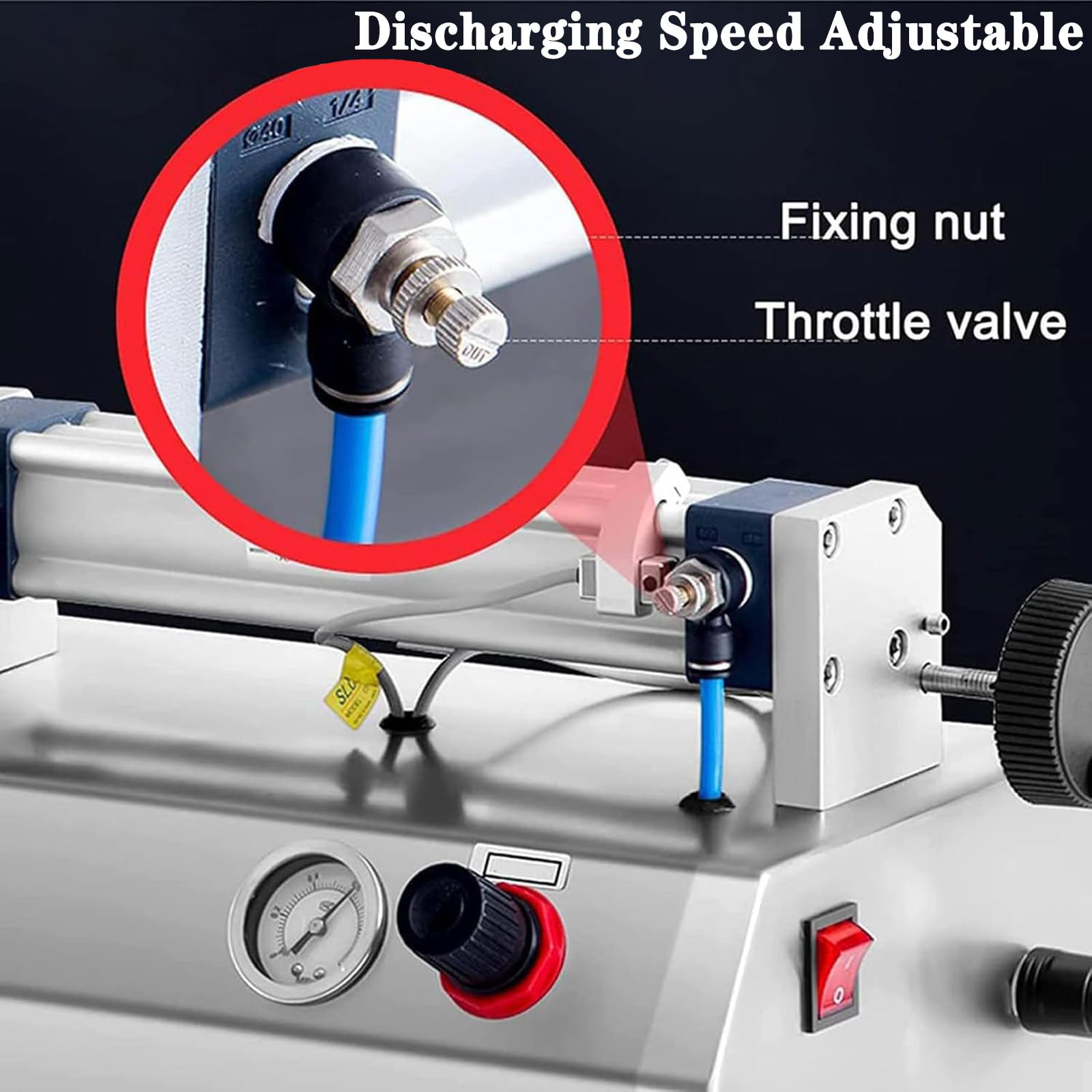 XQZMZSCP Manual Paste Liquid Filling Machine 20-200ML Adjustable Stainless Steel Paste Liquid Bottle Filler with Hopper for Cream — view 3