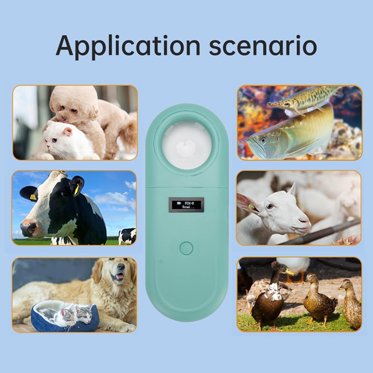 VINGVO Microchip Reader, Rechargeable Handheld Pet Scanner, 1.44IN TFT Display LED Light Reader for Dogs, Cats, Pigs & Animal Identification ISO11784 ISO11785