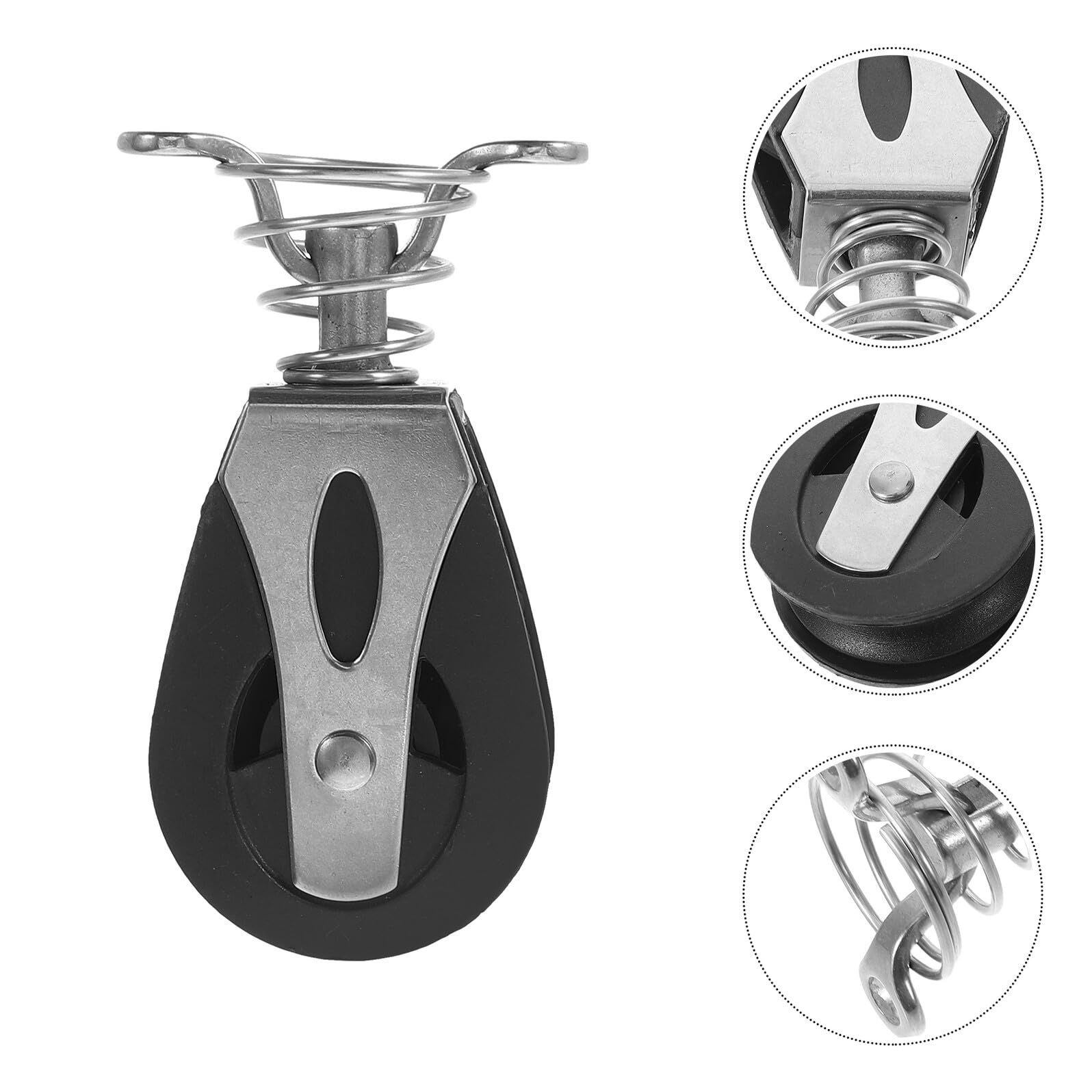 SHERCHPRY Taquet Coinceur en Acier Inoxydable et Nylon pour Cordage, Petite Poulie Fixe Multifonction pour Bateau, Équipement de Voile, Gym et Kayak, Accessoire Marin Robuste et Antirouille,