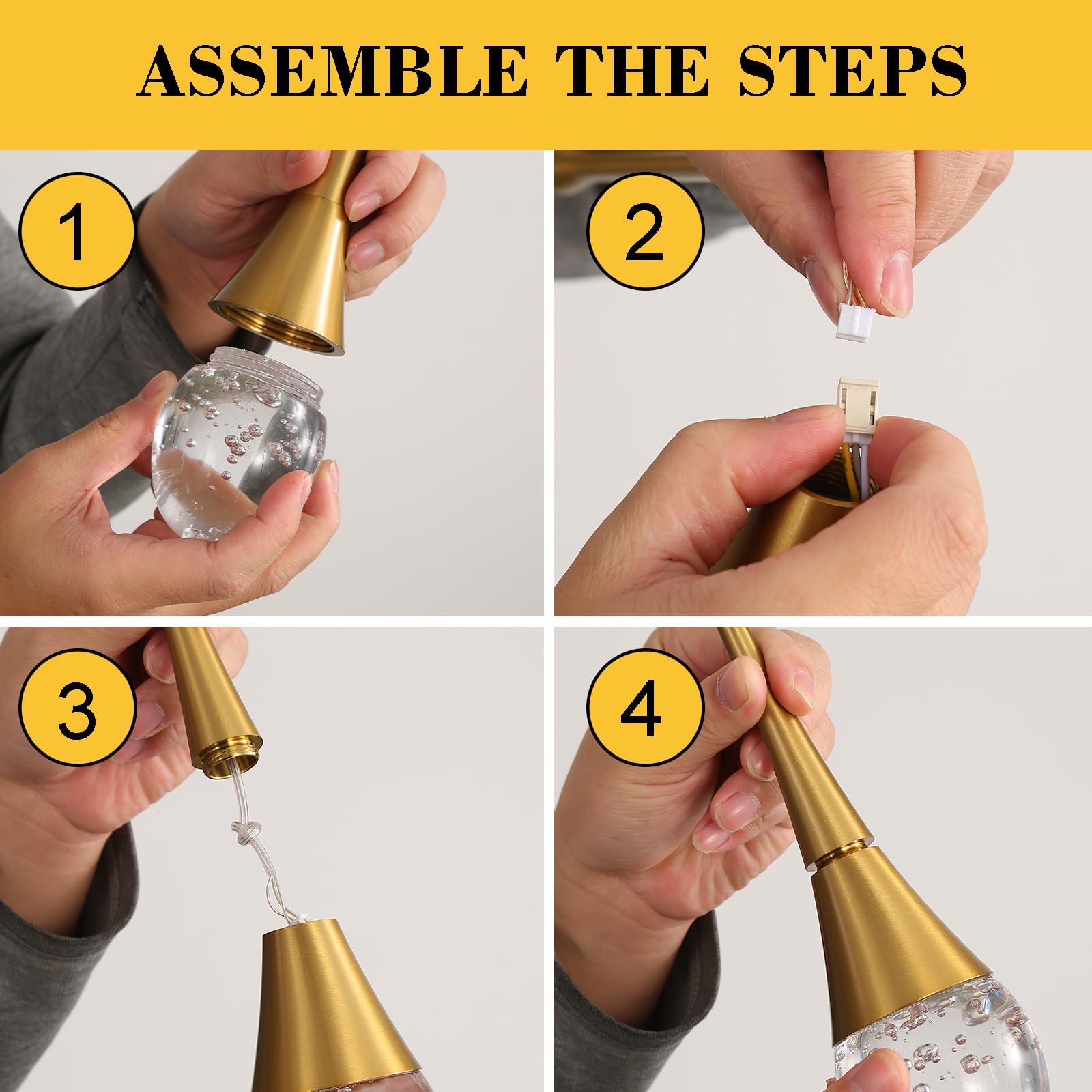 Candelabros colgantes de cristal de gota de agua de oro de 12 luces 120 '' / 305 cm Vestíbulos de techo alto Candelabros de entrada Escalera Gran burbuja de cristal 3000-6000K Dimmbale Accesorios