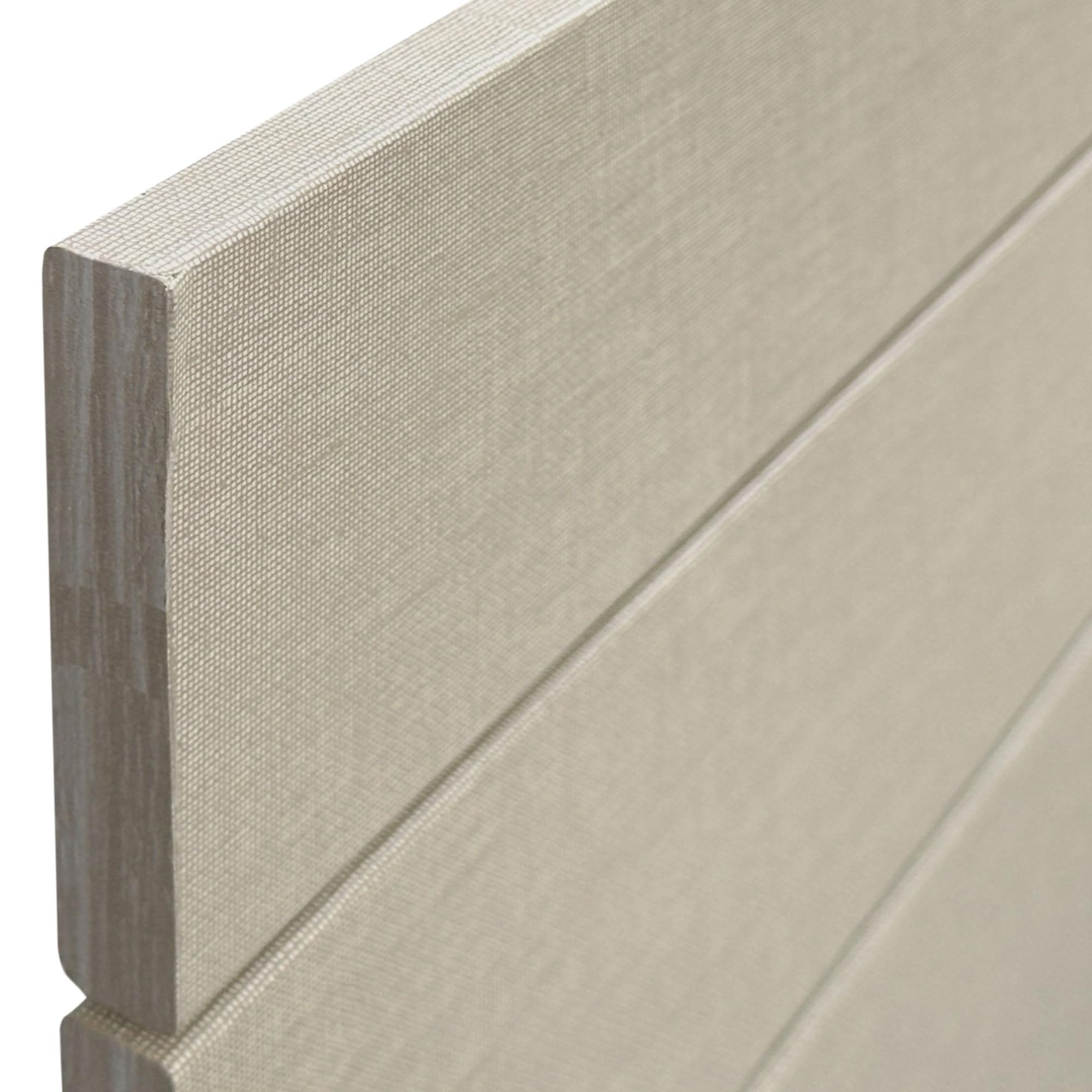 DHOME Recyceltes MDF Holz Kopfteil im Palettenstil Horizontales Bed Pallets Beschläge inklusive (80x46 Palette 5, Leinen-Finish)