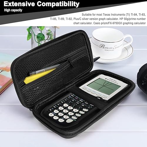 Miniatura 9 de Xberstar, estuche duro de EVA para guardar y transportar calculadora gráfica de Texas Instruments y otros elementos TI-84  83  Plus CE, estuche de