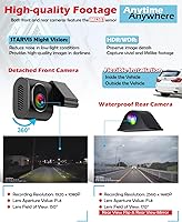 Vista 4 de NikoMaku Cámara de espejo retrovisor original real con lente frontal separada, cámara de tablero de espejo de 10 pulgadas, pantalla táctil completa