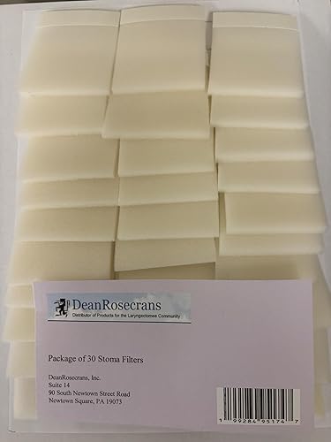 Miniatura 2 de Stoma Cover Foam Filters for Laryngectomees with Improved Adhesive - Large White, Single Removable Tape (30)