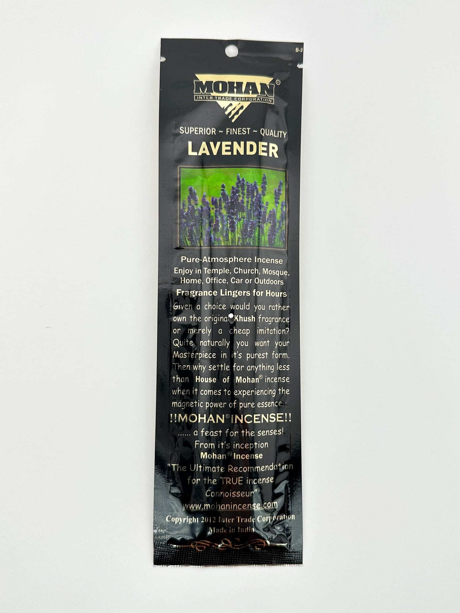 MohanIncense Lavender Scent 1 Pack 250 Sticks (8 Inches Tall) - (Lavender)