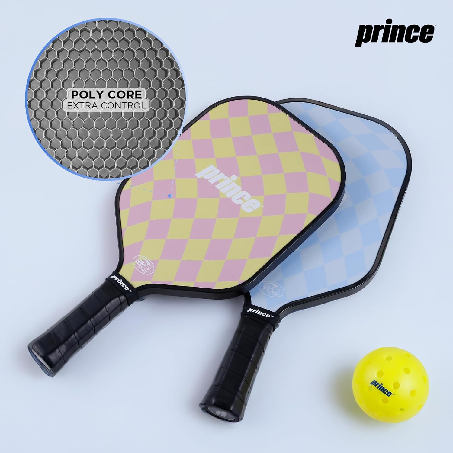 Prince - Pickleball Set for 6 Players with Paddles, Precision Engineered Pickleball Balls with 40 Holes Pattern, Ideal for Sports Enthusiasts