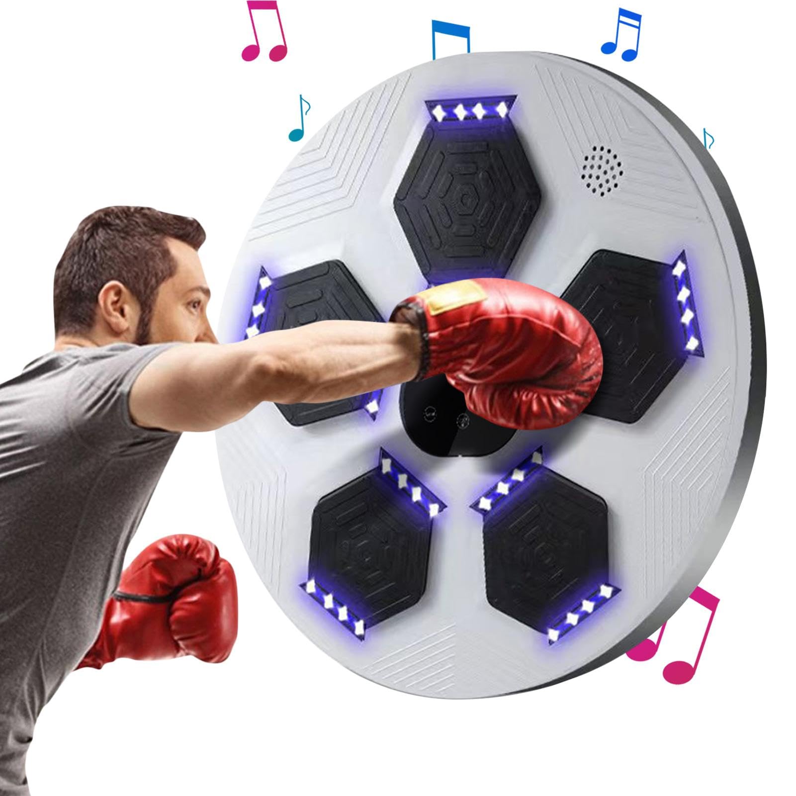 Music Boxing Machine - Macchina da boxe da parete, attrezzatura da allenamento | Punzonatrice elettronica con modalità di illuminazione, boxer musicale regolabile per allenamento al chiuso
