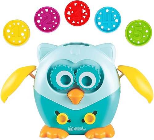 Learning Resources Hoot The Fine Motor Owl - 6 piezas, a partir de 18 meses, juguetes de aprendizaje para niños pequeños, juguetes de motricidad