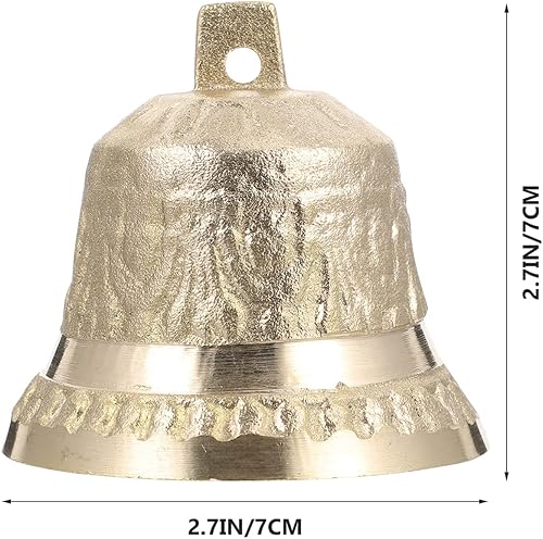 Miniatura 2 de Happyyami Campanas de cobre vintage, campanas de cascabel de Navidad, campanas ruidosas, adorno de Feng Shui para bricolaje, campanas de viento,