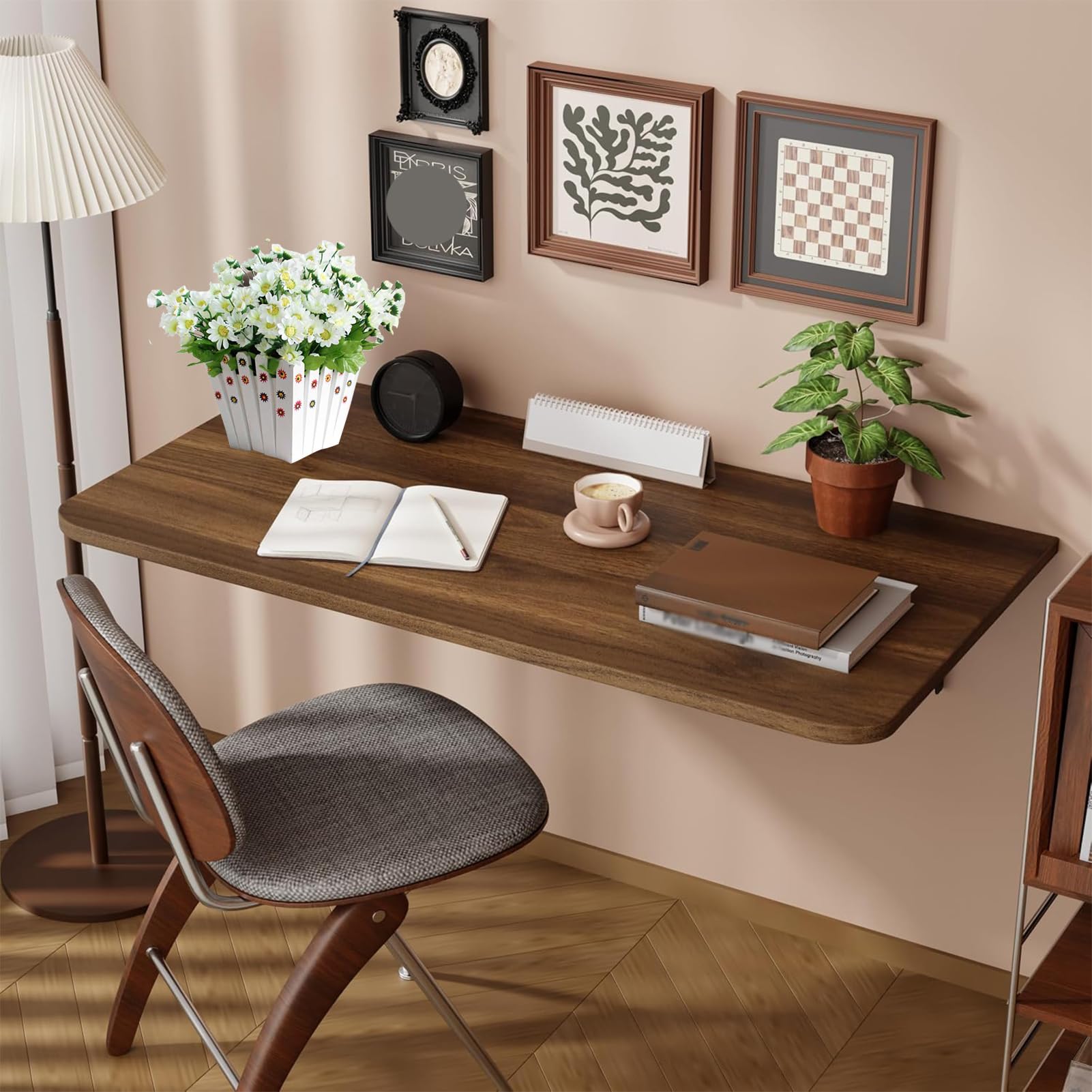 Mesa de Pared Plegable Flotante para Ordenador portátil, Mesa de Trabajo Plegable,60X40cm
