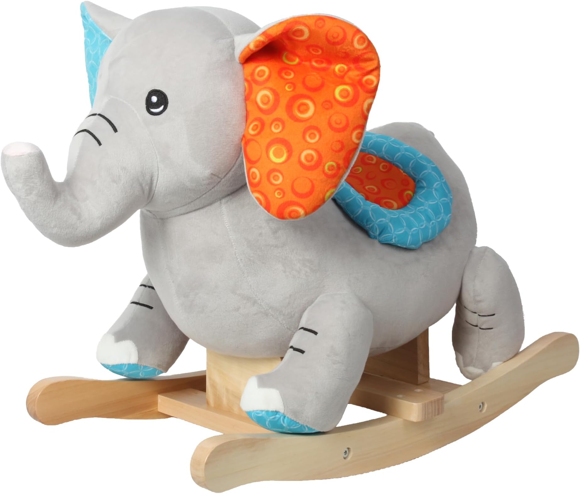 Linzy Toys Grey Elephant Baby Rocker, Kids Ride on Toy for Toddlers Age 1+, Infant (Boy/Girl) Plush Animal Rocker, Grey,(37631), 23.6 x 13.7 x 19.6 inches