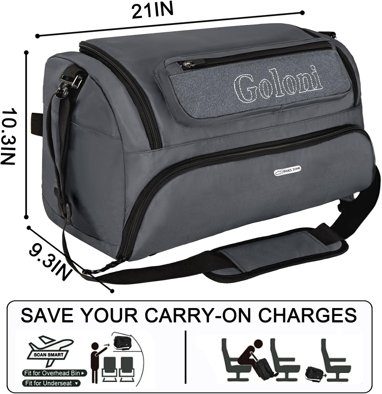 Gym Bag for Men,40L Large 3 in 1 Sports Duffle Bag with Shoes Compartment and Wet Pocket,Travel Backpack Weekender Overnight Bag for Travel, Gym, Sports