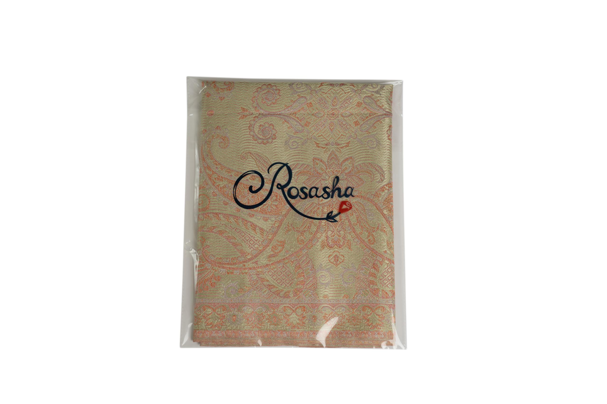 Sciarpa di seta Paisley oro metallizzato e rosa, sciarpa leggera, sciarpa da sposa, sciarpa da donna, regalo per lei, sciarpa da spalla, sciarpa estiva, sciarpa primaverile, Giallo e